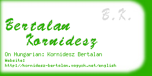 bertalan kornidesz business card